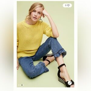 Levi’s Wedgie Straight Leg High Rise Ruffle Fringe Raw Hem Jeans Size 27